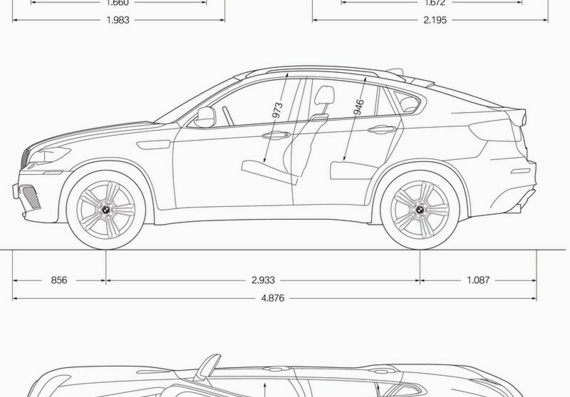 BMW X6 M (2009) (BMW X6 of M (2009)) - drawings of the car